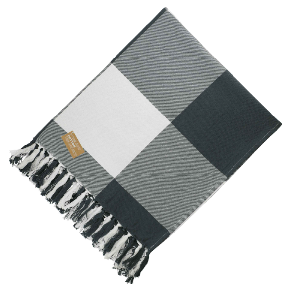 Field & Co. 100% Organic Cotton Check Throw Blanket